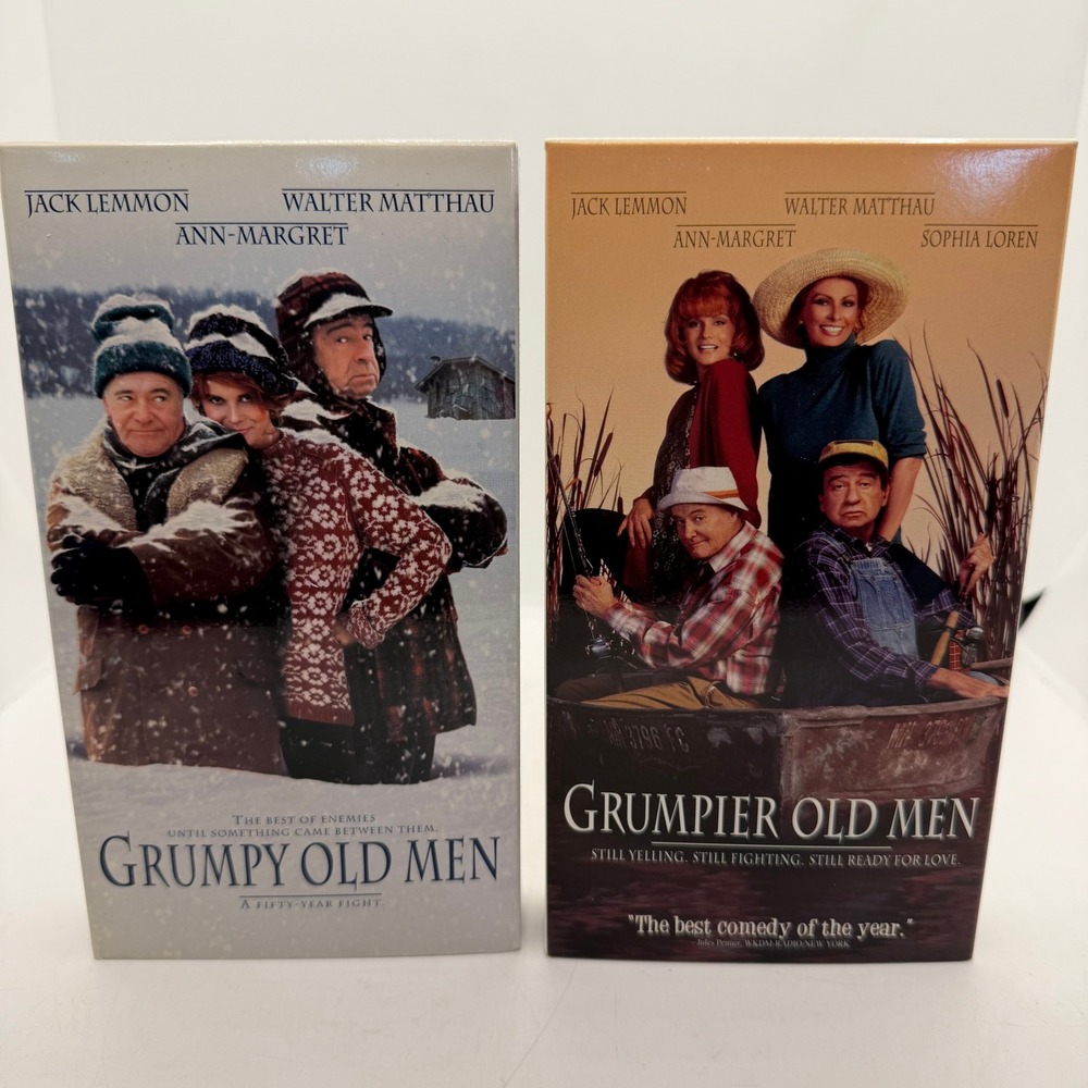 Grumpy Old Men & Grumpier Old Men VHS Movie Set Jack Lemmon Walter Matthau 90s